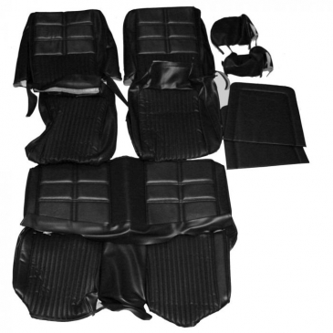 1969 FORD MUSTANG DELUXE COMPLETE UPHOLSTERY SET WITH COMFORT WEAVE - FASTBACK (BLACK) DISTINCTIVE INDUSTRIES
