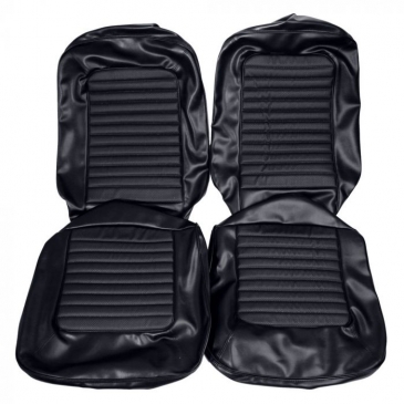 1966 FORD MUSTANG TWO FRONT BUCKETS ONLY UPHOLSTERY - STANDARD (BLACK) *DISTINCTIVE INDUSTRIES