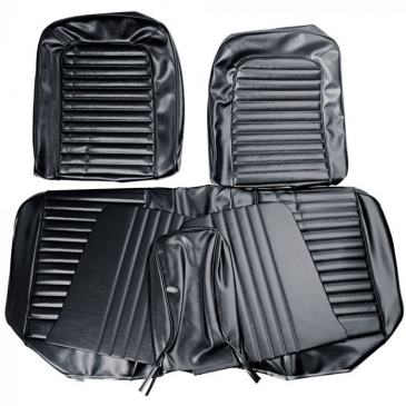 1965 FORD MUSTANG STANDARD FRONT BENCH UPHOLSTERY ONLY - (BLACK) *DISTINCTIVE INDUSTRIES