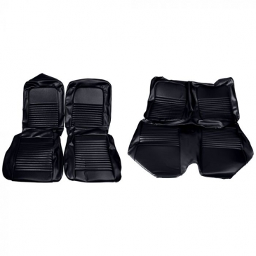 1967 FORD MUSTANG COMPLETE STANDARD/DELUXE UPHOLSTERY SET - COUPE BUCKET SEATS (BLACK) *DISTINCTIVE INDUSTRIES