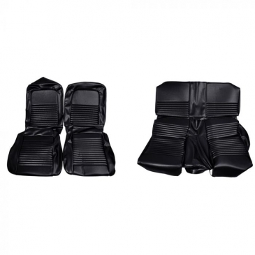 1967 FORD MUSTANG COMPLETE DELUXE UPHOLSTERY SET WITH COMFORT WEAVE - COUPE (BLACK) *DISTINCTIVE INDUSTRIES