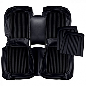 1968 FORD MUSTANG STANDARD/DELUXE FRONT BENCH UPHOLSTERY ONLY - (BLACK) *DISTINCTIVE INDUSTRIES