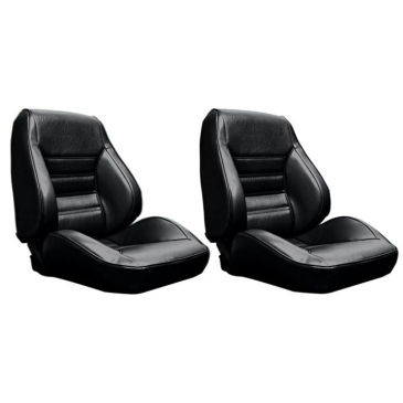 1971-73 FORD MUSTANG DISTINCTIVE INDUSTRIES STANDARD PROCAR TOURING II SEATS - (PAIR) BLACK