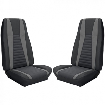 1971-73 FORD MUSTANG MACH 1 COMPLETE UPHOLSTERY SET - FASTBACK (BLACK/GREY) TMI PRODUCT