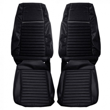 1970 FORD MUSTANG MACH 1 COMPLETE UPHOLSTERY SET - FASTBACK (BLACK/GRAY) DISTINCTIVE INDUSTRIES