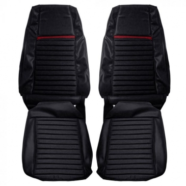 1970 FORD MUSTANG MACH 1 COMPLETE UPHOLSTERY SET - FASTBACK (BLACK/RED) DISTINCTIVE INDUSTRIES
