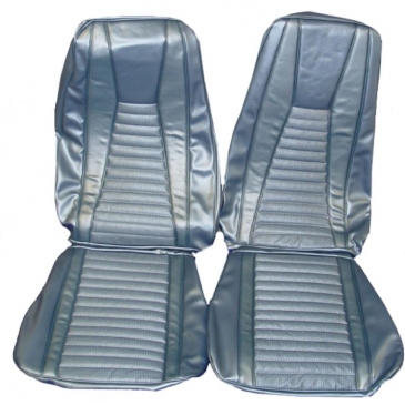 1971-73 FORD MUSTANG MACH 1 FRONT BUCKET SEATS UPHOLSTERY ONLY - FASTBACK (BLUE/BLUE) DISTINCTIVE INDUSTRIES