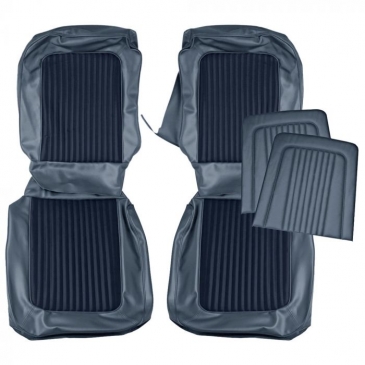 1968 FORD MUSTANG STANDARD/DELUXE UPHOLSTERY TWO FRONT BUCKETS ONLY - (BLUE) *DISTINCTIVE INDUSTRIES