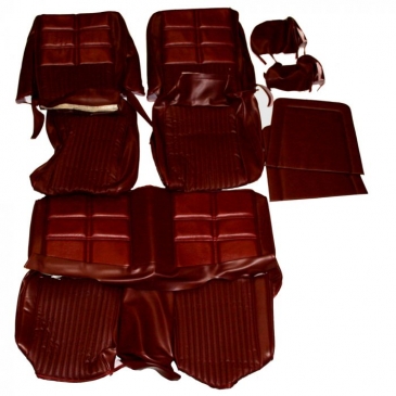 1969 FORD MUSTANG DELUXE COMPLETE UPHOLSTERY SET WITH COMFORT WEAVE - FASTBACK (DARK RED) DISTINCTIVE INDUSTRIES