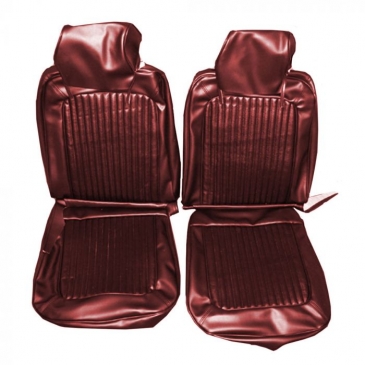 1969 FORD MUSTANG STANDARD FRONT BUCKETS ONLY UPHOLSTERY - (DARK RED) DISTINCTIVE INDUSTRIES