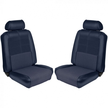 1969 FORD MUSTANG TWO FRONT BUCKETS ONLY UPHOLSTERY - (DARK BLUE) TMI PRODUCT