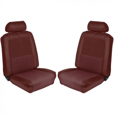 1969 FORD MUSTANG TWO FRONT BUCKETS ONLY UPHOLSTERY - (DARK RED) TMI PRODUCT