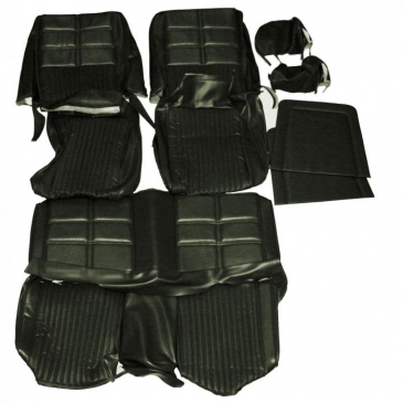 1969 FORD MUSTANG DELUXE COMPLETE UPHOLSTERY SET WITH COMFORT WEAVE - FASTBACK (DARK IVY-GOLD) DISTINCTIVE INDUSTRIES