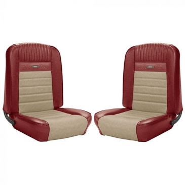 1965-66 FORD MUSTANG PONY COMPLETE UPHOLSTERY SET - FASTBACK (EMBERGLOW/PARCHMENT)