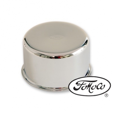 1965-1970 FORD MUSTANG PUSH-ON OIL CAP - FOMOCO LOGO CHROME