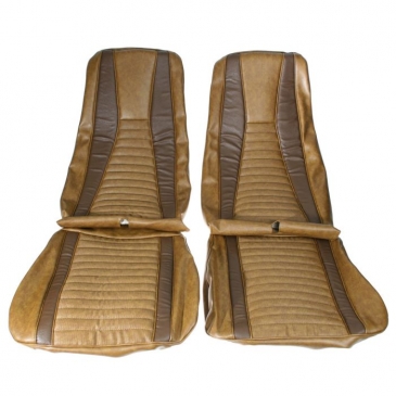 1971-73 FORD MUSTANG MACH 1 FRONT BUCKET SEATS UPHOLSTERY ONLY - FASTBACK (GINGER/GINGER) DISTINCTIVE INDUSTRIES