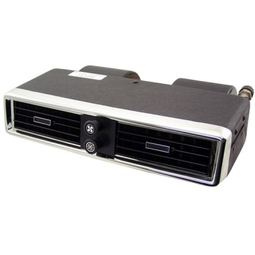 FORD MUSTANG OLD AIR PRODUCT INSIDE PACKAGE UNDERDASH A/C UNIT, CHROME FACE W/ RECTANGULAR LOUVERS