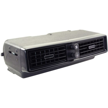 FORD MUSTANG OLD AIR PRODUCT INSIDE PACKAGE UNDERDASH A/C UNIT, BLACK FACE W/ RECTANGULAR LOUVERS
