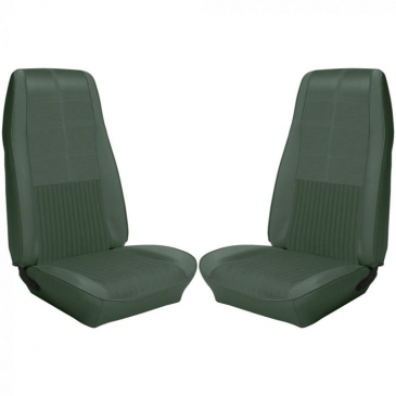 1970 FORD MUSTANG TWO FRONT BUCKETS ONLY UPHOLSTERY - (MEDIUM IVY GREEN) TMI PRODUCT