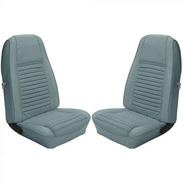 1970 FORD MUSTANG MACH 1 TWO FRONT BUCKET SEATS ONLY UPHOLSTERY - FASTBACK (LIGHT BLUE) TMI PRODUCT