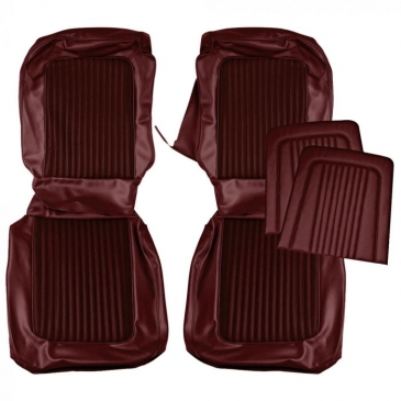 1968 FORD MUSTANG STANDARD/DELUXE UPHOLSTERY TWO FRONT BUCKETS ONLY - (MAROON) *DISTINCTIVE INDUSTRIES