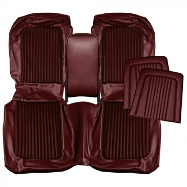1968 FORD MUSTANG STANDARD/DELUXE FRONT BENCH UPHOLSTERY ONLY - (MAROON) *DISTINCTIVE INDUSTRIES