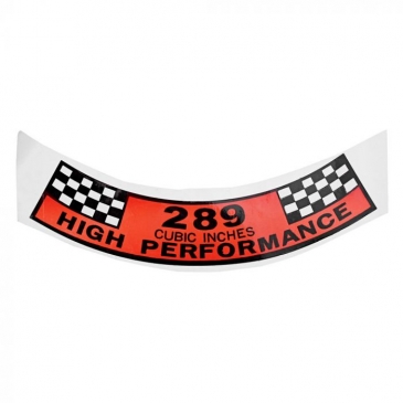 1965-67 FORD MUSTANG HIGH PERFORMANCE AIR CLEANER DECAL (289)