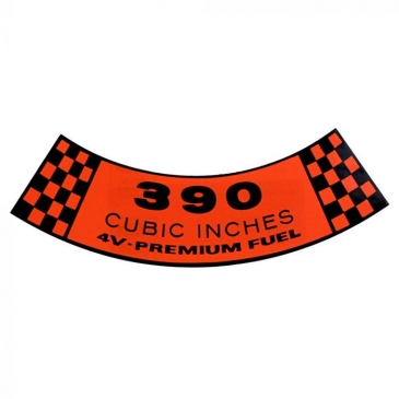 1967-69 FORD MUSTANG AIR CLEANER DECAL (390-4V)