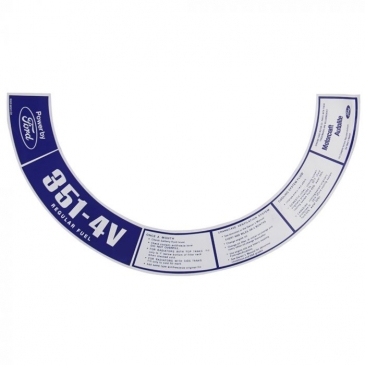 1972-73 FORD MUSTANG AIR CLEANER DECAL (351-4V)