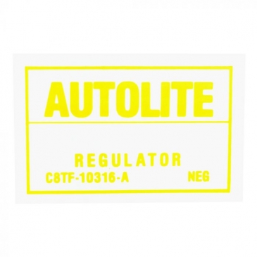 1970-71 (LATE) FORD MUSTANG YELLOW VOLTAGE REGULATOR DECAL