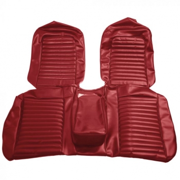 1965 FORD MUSTANG STANDARD FRONT BENCH UPHOLSTERY ONLY - (RED) *DISTINCTIVE INDUSTRIES
