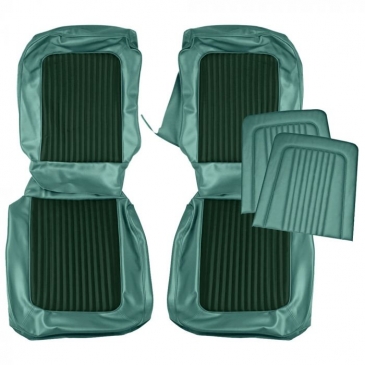 1968 FORD MUSTANG STANDARD/DELUXE UPHOLSTERY TWO FRONT BUCKETS ONLY - (TURQUOISE) *DISTINCTIVE INDUSTRIES