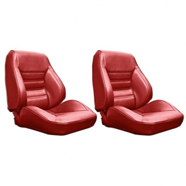 1971-73 FORD MUSTANG DISTINCTIVE INDUSTRIES STANDARD PROCAR TOURING II SEATS - (PAIR) VERMILLION