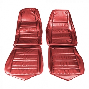 1970 FORD MUSTANG STANDARD FRONT BUCKETS UPHOLSTERY ONLY - (VERMILION) DISTINCTIVE INDUSTRIES