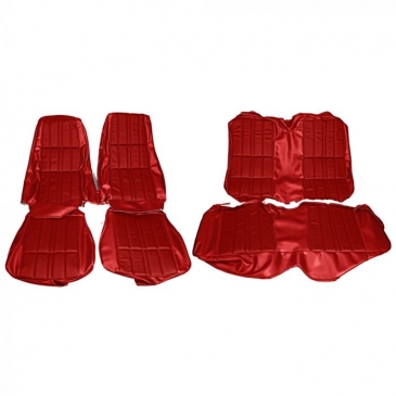 1971-73 FORD MUSTANG COMPLETE DELUXE UPHOLSTERY SET - COUPE (VERMILION) DISTINCTIVE INDUSTRIES