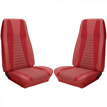 1971-73 FORD MUSTANG MACH 1 FRONT BUCKET SEATS UPHOLSTERY ONLY - FASTBACK (VERMILION/VERMILION) TMI PRODUCT
