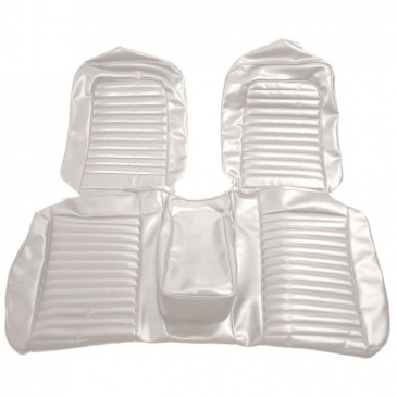 1965 FORD MUSTANG STANDARD FRONT BENCH UPHOLSTERY ONLY - (WHITE) *DISTINCTIVE INDUSTRIES