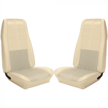 1970 FORD MUSTANG TWO FRONT BUCKETS ONLY UPHOLSTERY - (WHITE) TMI PRODUCT