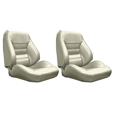1971-73 FORD MUSTANG DISTINCTIVE INDUSTRIES STANDARD PROCAR TOURING II SEATS - (PAIR) WHITE