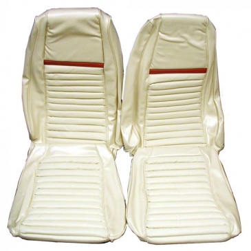 1969 FORD MUSTANG MACH 1 COMPLETE UPHOLSTERY SET -  FASTBACK (WHITE/RED) DISTINCTIVE INDUSTRIES