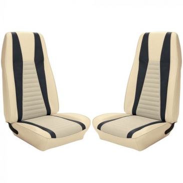 1971-73 FORD MUSTANG MACH 1 COMPLETE UPHOLSTERY SET - FASTBACK (WHITE/BLACK) TMI PRODUCT