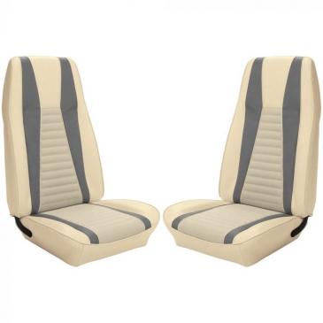 1971-73 FORD MUSTANG MACH 1 COMPLETE UPHOLSTERY SET - FASTBACK (WHITE/GREY) TMI PRODUCT