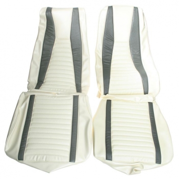 1971-73 FORD MUSTANG MACH 1 COMPLETE UPHOLSTERY SET - FASTBACK (WHITE/GREY) DISTINCTIVE INDUSTRIES