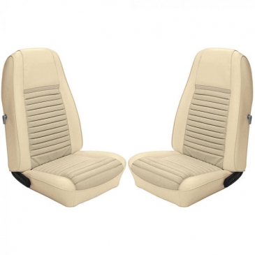 1970 FORD MUSTANG MACH 1 TWO FRONT BUCKET SEATS ONLY UPHOLSTERY - FASTBACK (WHITE/WHITE) TMI PRODUCT