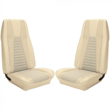 1971-73 FORD MUSTANG MACH 1 FRONT BUCKET SEATS UPHOLSTERY ONLY - FASTBACK (WHITE/WHITE) TMI PRODUCT