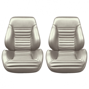 1969-70 FORD MUSTANG DISTINCTIVE INDUSTRIES MACH 1 PROCAR TOURING II SEATS - (PAIR) WHITE/WHITE