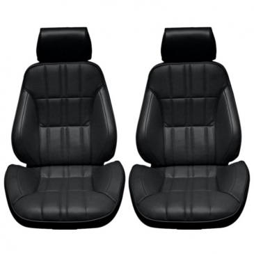 1971-73 FORD MUSTANG DISTINCTIVE INDUSTRIES DELUXE PROCAR TOURING II SEATS - (PAIR) BLACK