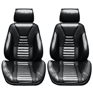 1971-73 FORD MUSTANG DISTINCTIVE INDUSTRIES MACH 1 PROCAR TOURING II SEATS - (PAIR) BLACK/BLACK