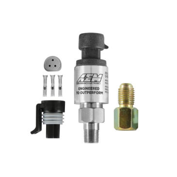 AEM STAINLESS STEEL PSIG SENSORS - 100 PSI - 1/8 in. NPT Male Thread w/ -4 and 3/16 NPT Adapters