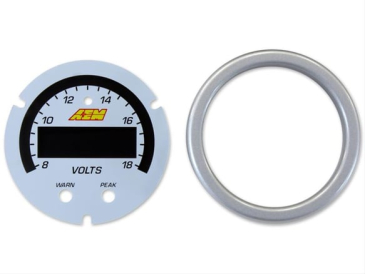 AEM X-SERIES VOLT GAUGE ACCESSORY KIT / Silver Bezel and White Faceplate